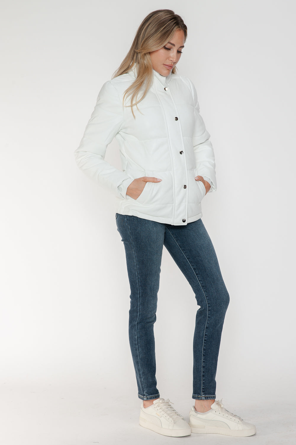 YMI Pocketed Zip Up Turtleneck Puffer JacketThe Pocketed Zip Up Turtleneck Puffer Jacket is a chic and practical choice for colder weather. With its cozy turtleneck design, zip-up front, and convenient pocketsYMI Pocketed ZipYMI Pocketed Zip