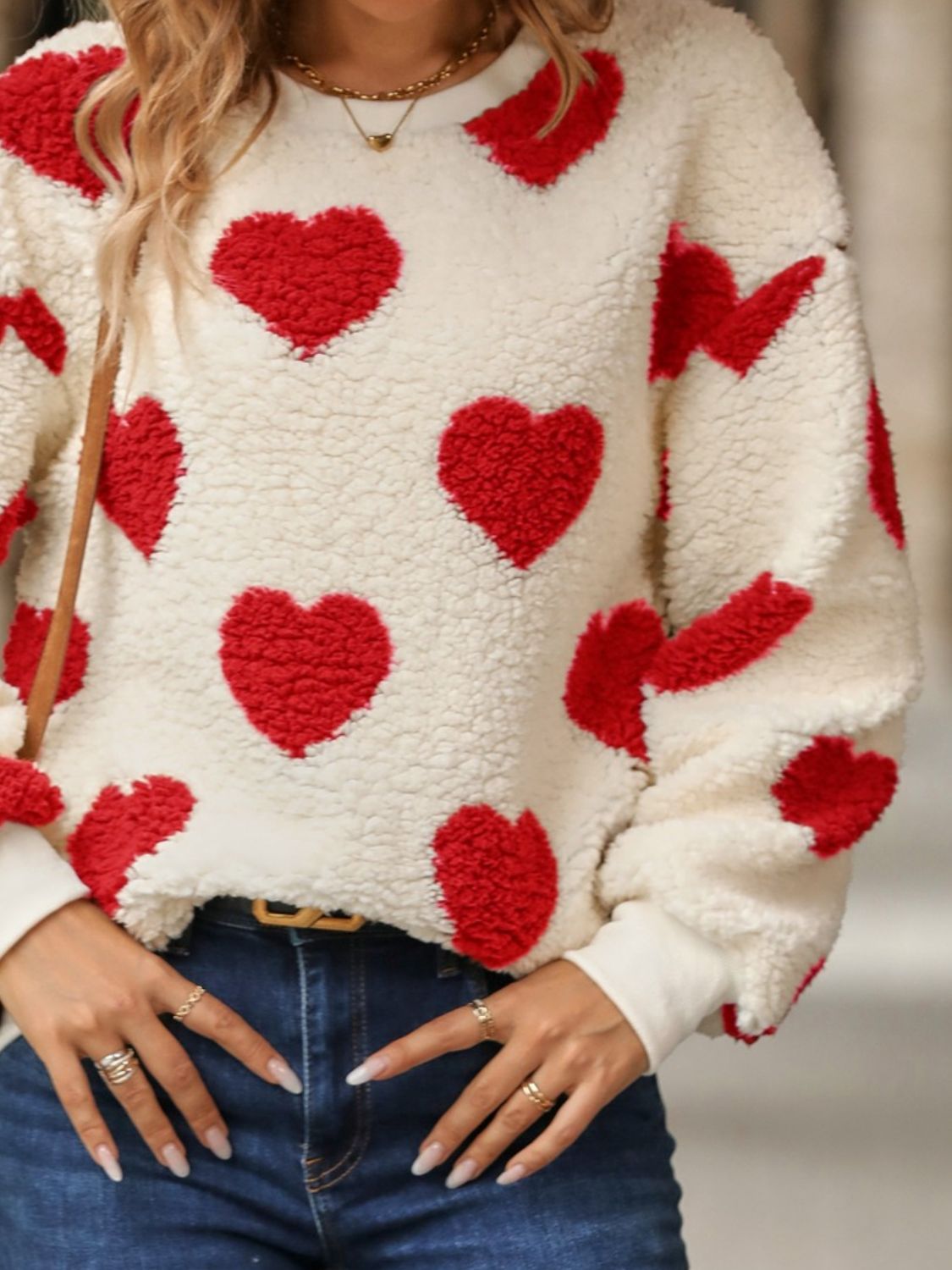 Fuzzy Heart Dropped Shoulder SweatshirtFeatures: Basic style
Sheer: Opaque
Stretch: Slightly stretchy
Material composition: 100% polyester
Care instructions: Machine wash. Do not dry clean.
Imported
ProduFuzzy Heart Dropped Shoulder SweatshirtFuzzy Heart Dropped Shoulder Sweatshirt