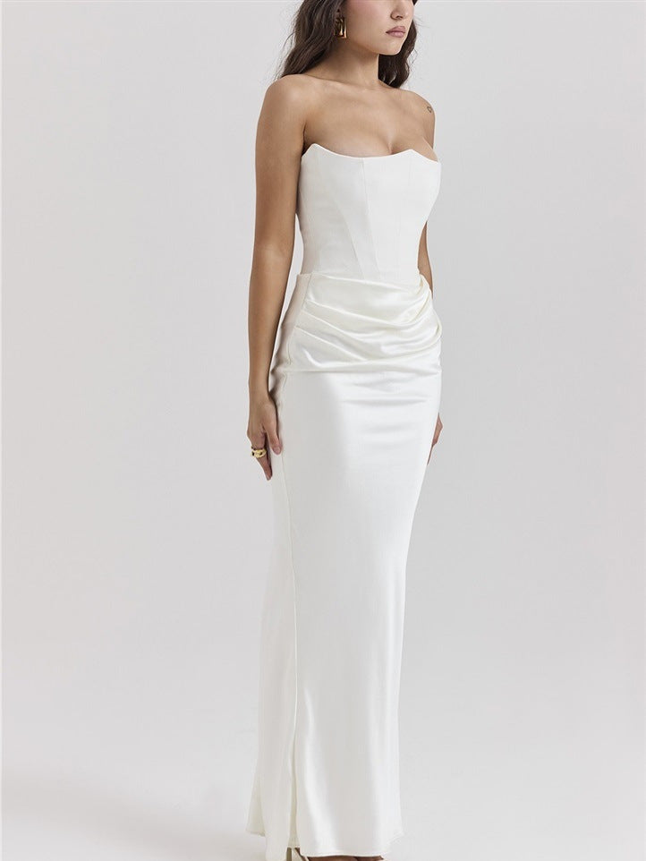 Slim Tube Top Backless Dress – Sexy Long Evening Party Gown