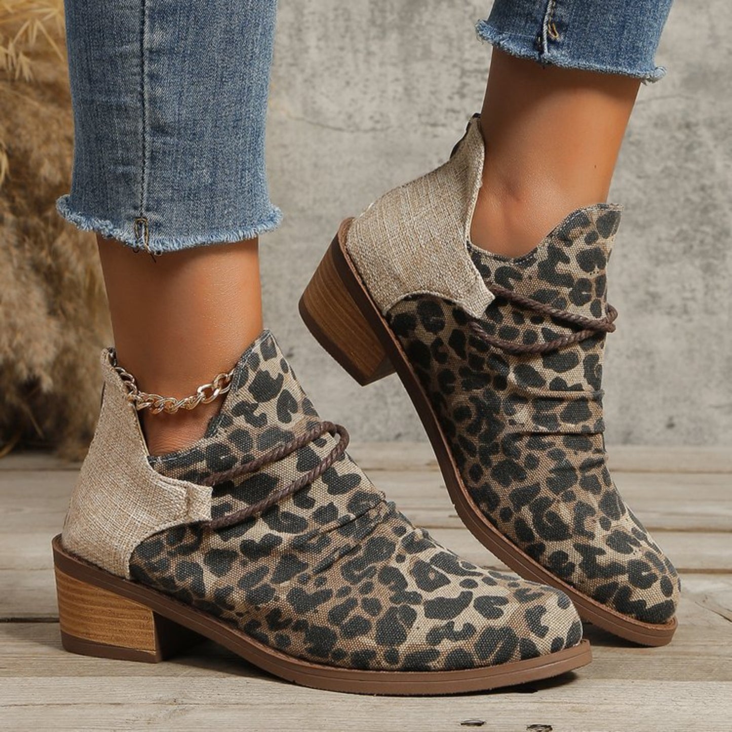 Contrast Canvas Low Heel BootsStep up your style game with these Contrast Canvas Low Heel Boots. Featuring a trendy mix of textures with durable canvas and sleek detailing, these boots offer a peContrast Canvas Low Heel BootsShoesContrast Canvas Low Heel Boots