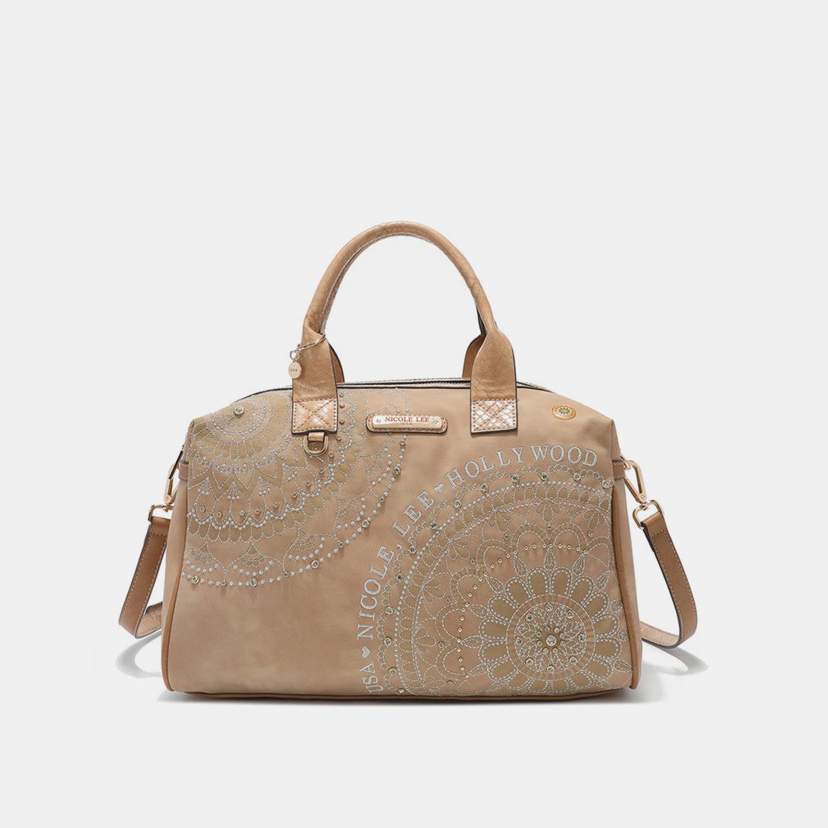 Nicole Lee USA rhinestone Decor Boston BagOur boston bag is ideal for daily use, offering a perfect size that combines both style and functionality. Its slouchy chic design, signature silhouette, and faux exNicole Lee USA rhinestone Decor Boston BagNicole Lee USA rhinestone Decor Boston Bag