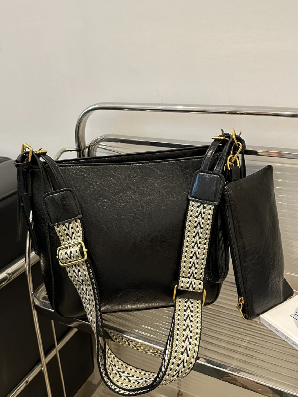 PU Leather Adjustable Strap Crossbody Bag with PouchBag size: Medium
Material: PU leather
Imported
Product Measurements (Measurements by inches) &amp; Size Conversion

Size
Actual Length
Actual Width
Actual Height


OPU Leather Adjustable Strap Crossbody BagPU Leather Adjustable Strap Crossbody Bag