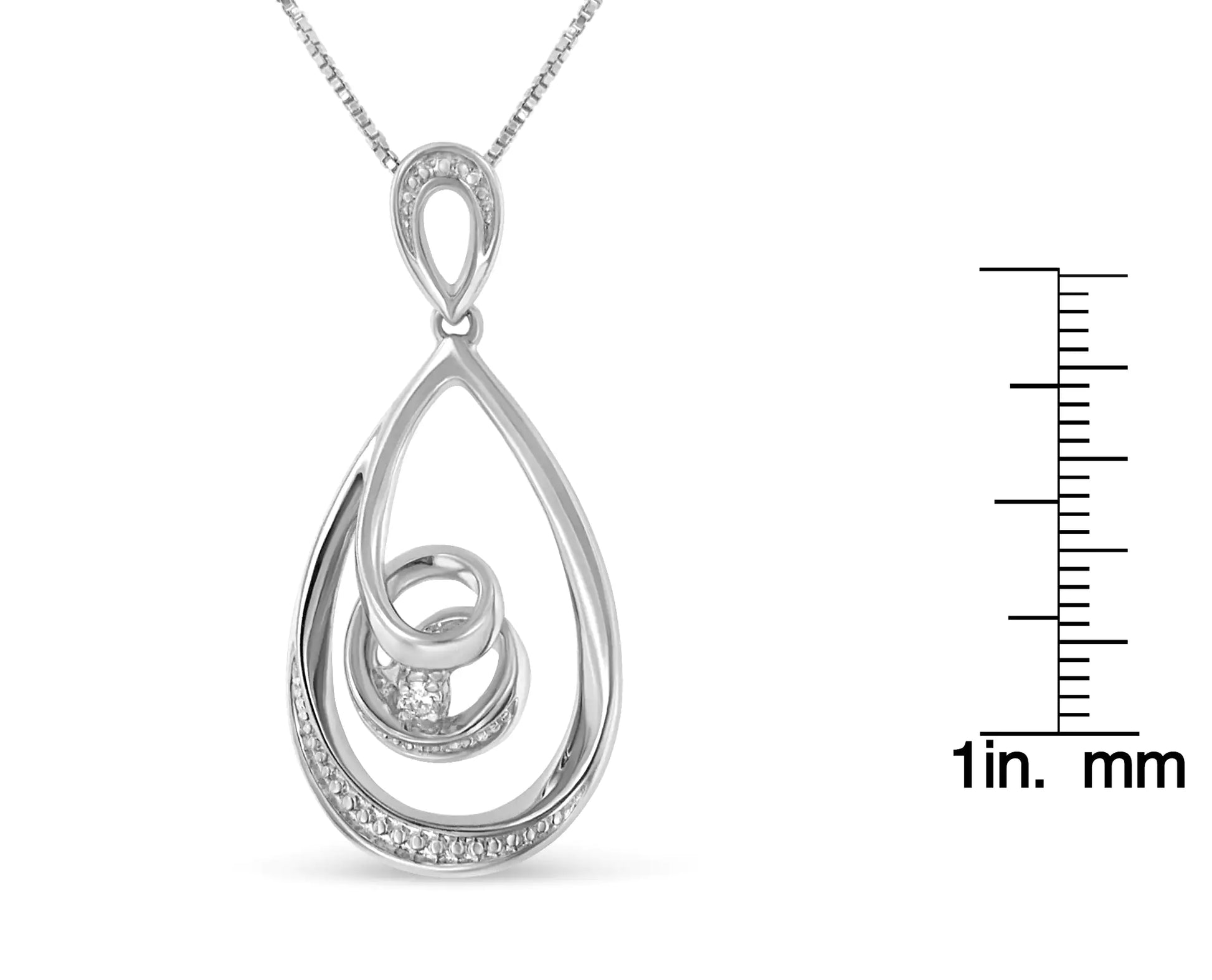 10K White Gold Diamond Accented Open Teardrop Twisted Curl 18" PendantYou'll be captivated by this magical style. Let everyone adore your gorgeous looks with this beautiful pendant. The pendant is crafted of 10 karats white gold and is10K White Gold Diamond Accented Open Teardrop Twisted Curl 18" Pendant Necklace Necklace10K White Gold Diamond Accented Open Teardrop Twisted Curl 18" Pendant Necklace 