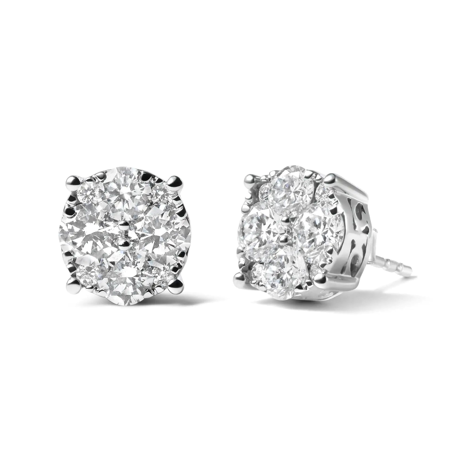 14K White Gold Diamond Cluster Stud Earrings – 2 Cttw, Lab-Grown & NatAdd timeless elegance to your look with these 14K White Gold Diamond Cluster Stud Earrings, featuring a stunning 2 carat total weight of lab-grown and natural diamon14K White Gold Diamond Cluster Stud Earrings – 2 Cttw Lab-Grown & Natural DiamondsEarrings14K White Gold Diamond Cluster Stud Earrings – 2 Cttw Lab-Grown & Natural Diamonds