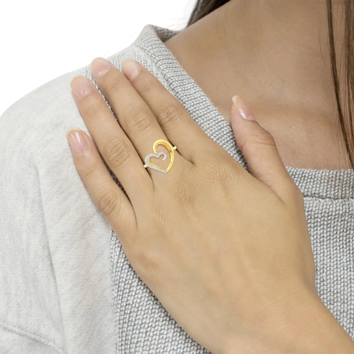 10KT Yellow Gold 1/10 cttw Diamond Heart Shape Ring (K-L, I1-I2)Express your love with this enchanting Diamond Heart Ring, a timeless symbol of romance and devotion. Crafted in radiant 10k yellow gold, this elegant ring features 10KT Yellow Gold 110 cttw Diamond Heart Shape Ring 10KT Yellow Gold 110 cttw Diamond Heart Shape Ring 