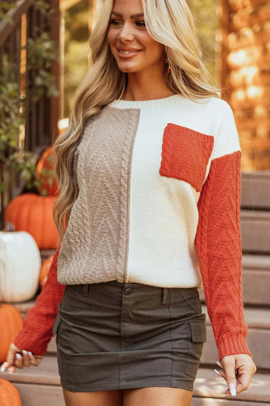 Color Block Round Neck Long Sleeve SweaterFeatures: Pocketed
Stretch: Slightly stretchy
Material composition: 65% acrylic, 35% polyamide
Care instructions: Machine wash cold. Tumble dry low.
Imported
ProductColor Block Round Neck Long Sleeve SweaterColor Block Round Neck Long Sleeve Sweater