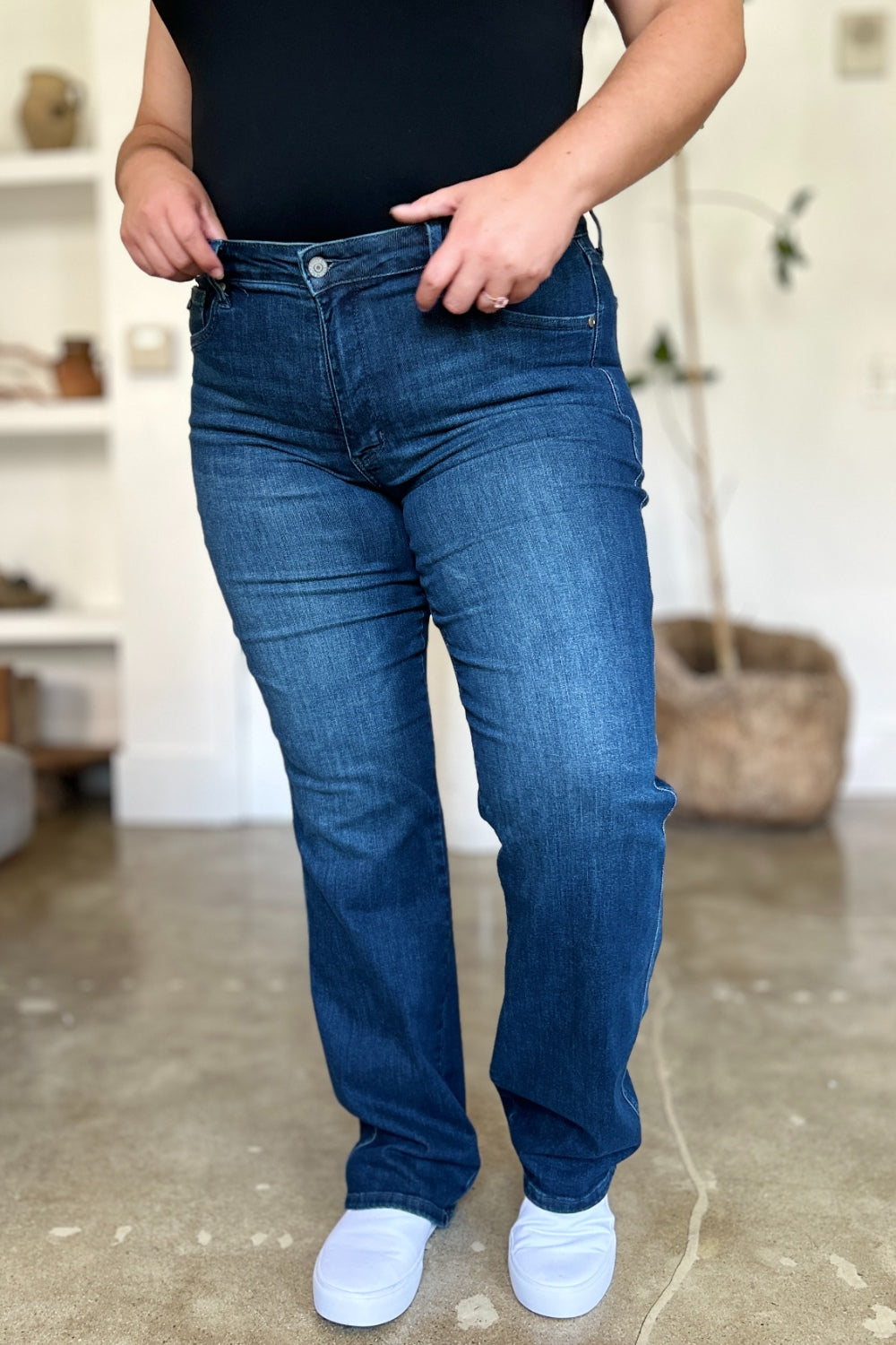 Judy Blue Full Size Tummy Control Straight JeansThe Tummy Control Straight Jeans are designed to provide a flattering and slimming fit with their tummy control feature. These jeans offer both style and comfort, maJudy Blue Full Size Tummy Control Straight JeansPantsJudy Blue Full Size Tummy Control Straight Jeans