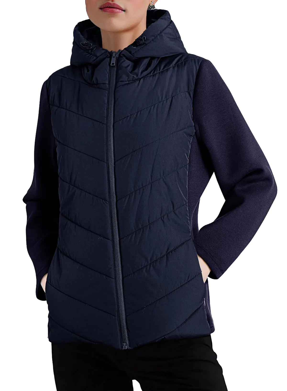 Dokotoo Women's Warm Quilted Lightweight Puffer Jacket Slim Fit ElastiStay cozy and stylish with our Women's Warm Quilted Lightweight Puffer Jacket. Designed with a slim fit, elastic patchwork details, and a casual hooded style, this cDokotoo Women'CoatsDokotoo Women'