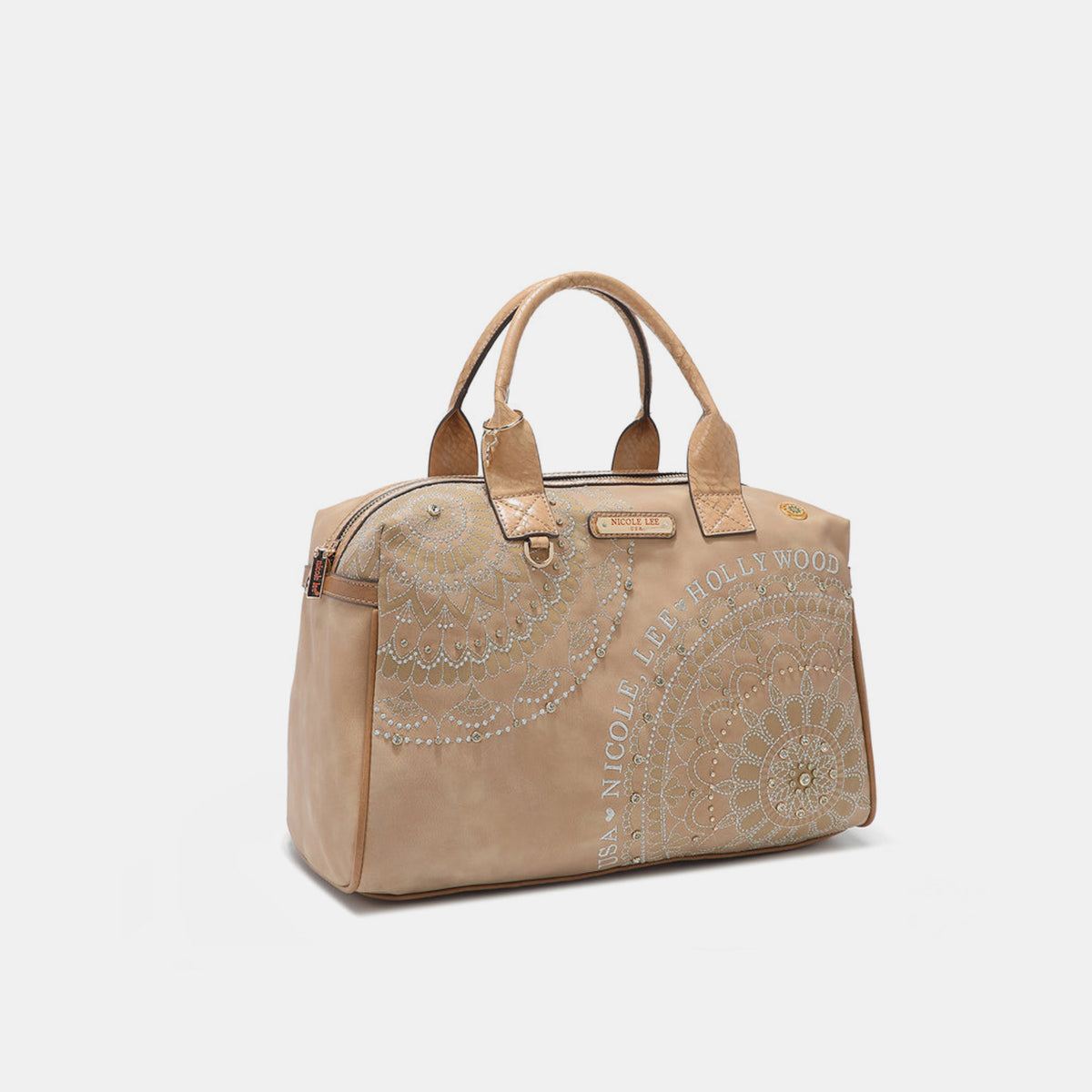 Nicole Lee USA rhinestone Decor Boston BagOur boston bag is ideal for daily use, offering a perfect size that combines both style and functionality. Its slouchy chic design, signature silhouette, and faux exNicole Lee USA rhinestone Decor Boston BagNicole Lee USA rhinestone Decor Boston Bag