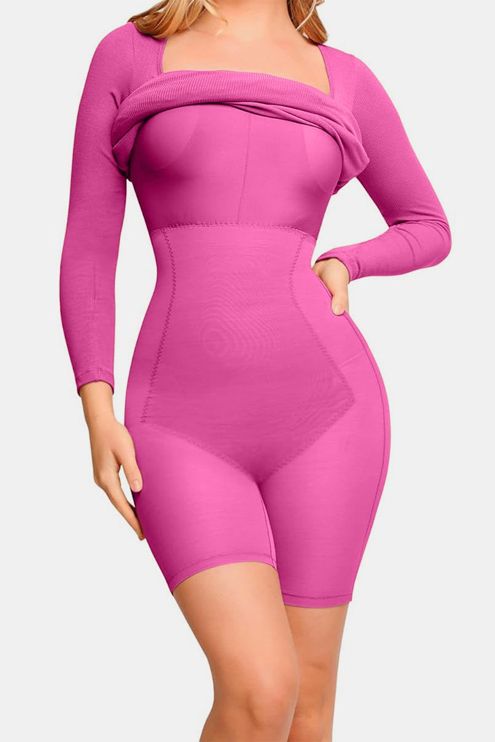 Basic Bae Full Size Built-In Shapewear Square Neck Long Sleeve DressFeatures: Basic style
Sheer: Opaque
Stretch: Highly stretchy
Body: Lined
Material composition: EXTERIOR : 92% modal, 8% spandex LINNING : 62% polyamide, 38% elastaneShapewear Square Neck Long Sleeve DressShapewear Square Neck Long Sleeve Dress