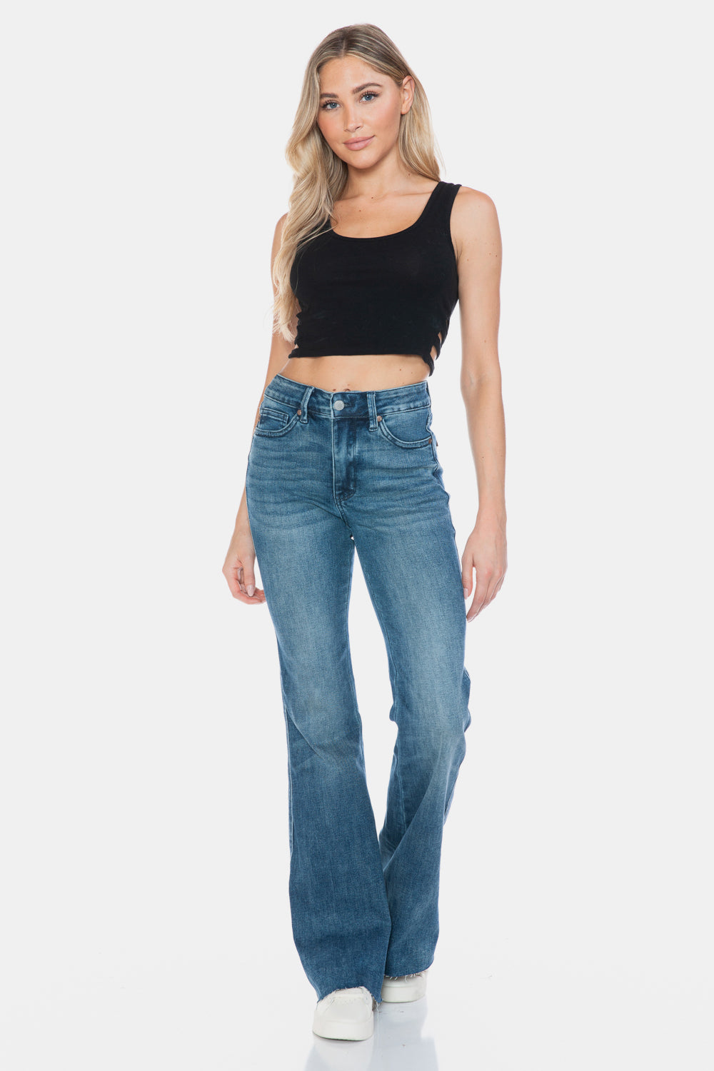 Judy Blue Full Size Tummy Control Cut Hem Flare JeansThe MR Tummy Control Vintage Wash Cut Hem Flare is a stylish and flattering pair of jeans. With its tummy control feature, it helps create a streamlined silhouette. Judy Blue Full Size Tummy Control Cut Hem Flare JeansPantsJudy Blue Full Size Tummy Control Cut Hem Flare Jeans