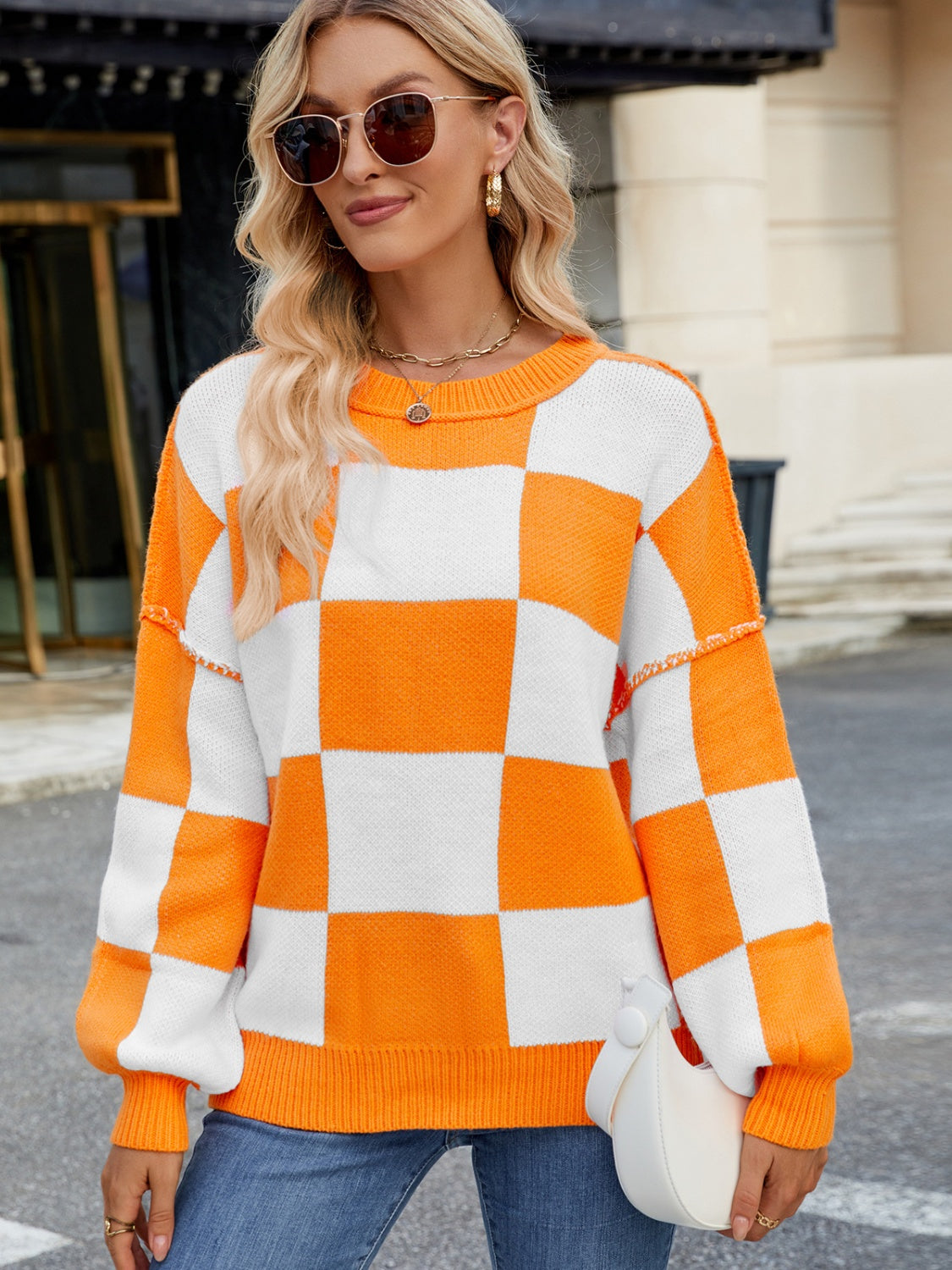 Checkered Round Neck Long Sleeve SweaterFeatures: Basic style
Stretch: Slightly stretchy
Material composition: 100% acrylic
Care instructions: Machine wash cold. Tumble dry low.
Imported
Product MeasuremenCheckered Round Neck Long Sleeve SweaterCoatsCheckered Round Neck Long Sleeve Sweater