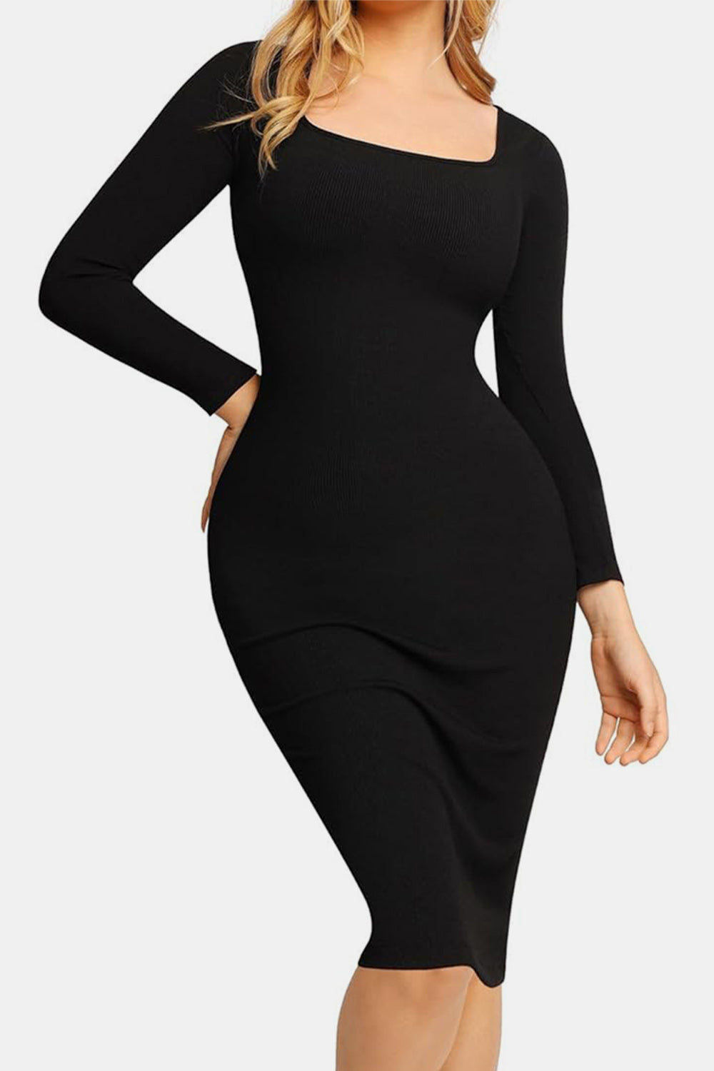 Basic Bae Full Size Built-In Shapewear Square Neck Long Sleeve DressFeatures: Basic style
Sheer: Opaque
Stretch: Highly stretchy
Body: Lined
Material composition: EXTERIOR : 92% modal, 8% spandex LINNING : 62% polyamide, 38% elastaneShapewear Square Neck Long Sleeve DressShapewear Square Neck Long Sleeve Dress