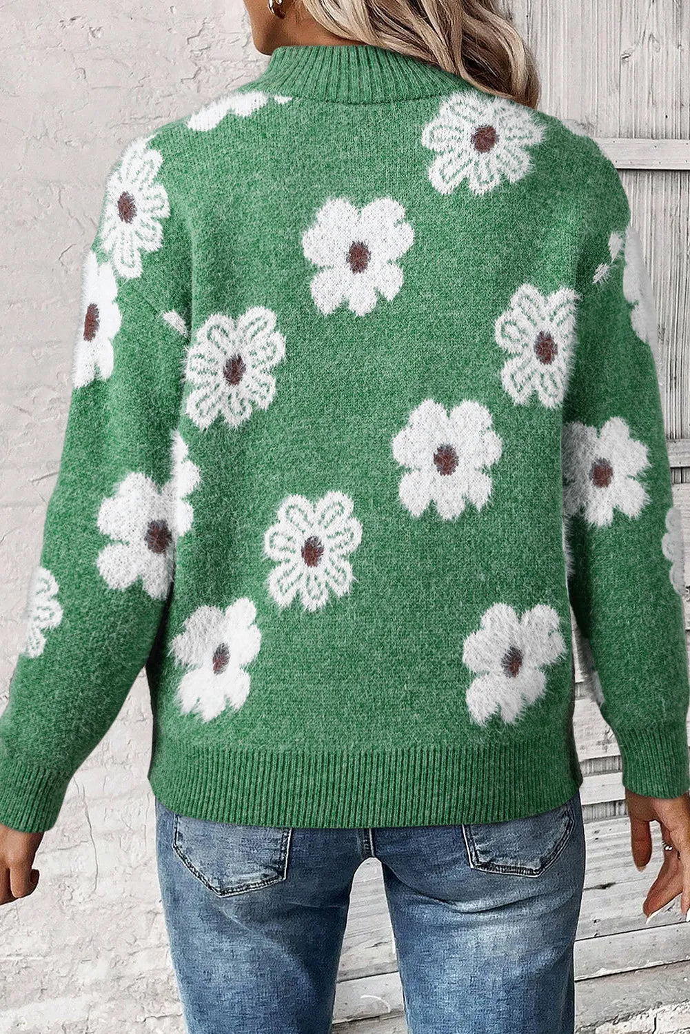 Flower Half Zip Long Sleeve SweaterFeatures: Basic style
Stretch: Slightly stretchy
Material composition: 42% acrylic, 30% polyester, 28% polyamide
Care instructions: Machine wash cold. Tumble dry lowFlower Half Zip Long Sleeve SweaterFlower Half Zip Long Sleeve Sweater