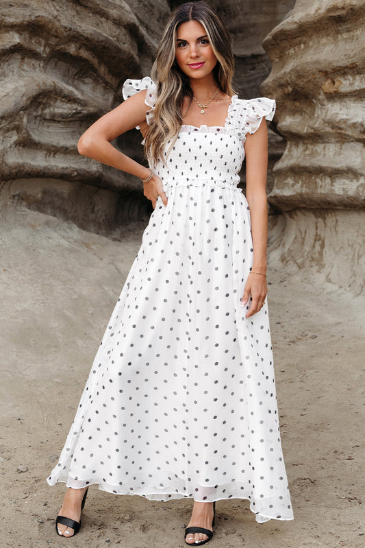 White Polka Dot Flutter Sleeve Square Neck Smocked Maxi DressSize Chart (INCH)



Sizes



US Sizes



Euro Sizes



UK Sizes



Bust



Waist



Hem Width



Sleeve Length



Length



Shoulder Girdle





Relax



Relax



RWhite Polka Dot Flutter Sleeve Square Neck Smocked Maxi DressDresses/Maxi DressesWhite Polka Dot Flutter Sleeve Square Neck Smocked Maxi Dress