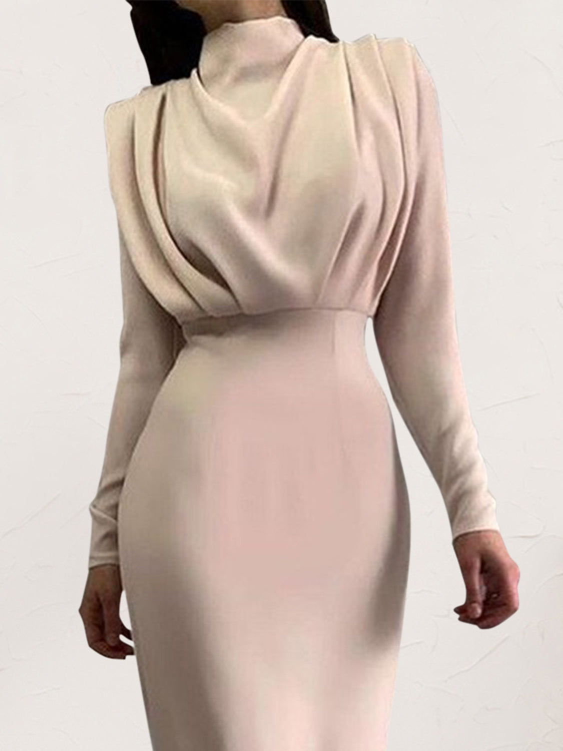 Ruched Turtleneck Long Sleeve DressFeatures: Ruched
Sheer: Opaque
Stretch: No stretch
Body: Not lined
Material composition: 100% Polyester
Care instructions: Machine wash cold. Tumble dry low.
ImporteRuched Turtleneck Long Sleeve DressRuched Turtleneck Long Sleeve Dress