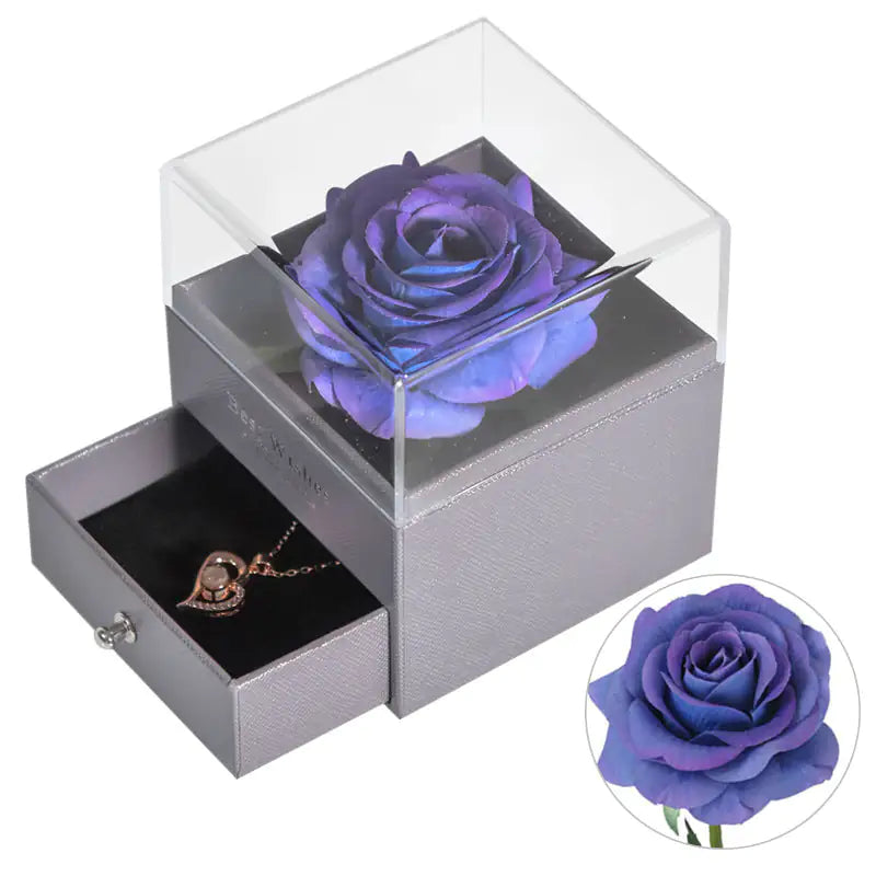 Jewelry Box Preserved Flower Rose Necklace Box