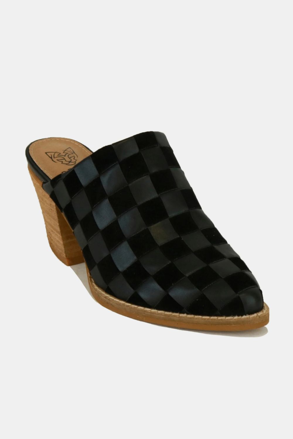 Woven Checkerboard Block Heel Mule ShoesWoven Checkerboard Block Heel Mule Shoes are a stylish and trendy footwear option. These mule shoes feature a woven checkerboard pattern that adds a fun and eye-catcWoven Checkerboard Block Heel Mule ShoesWoven Checkerboard Block Heel Mule Shoes