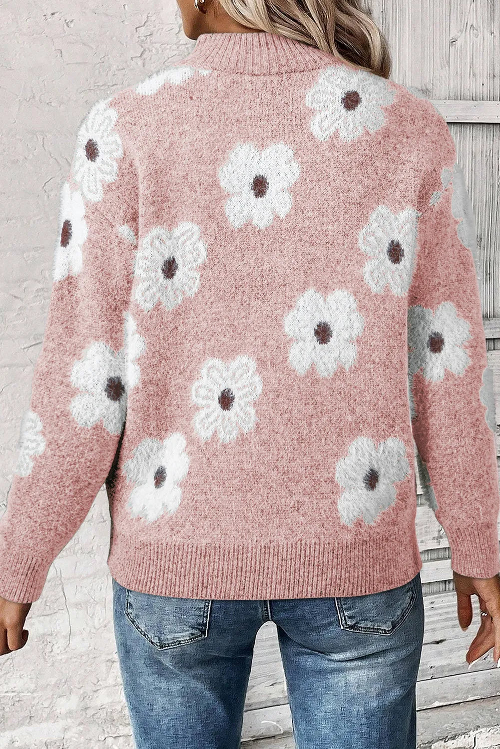 Flower Half Zip Long Sleeve SweaterFeatures: Basic style
Stretch: Slightly stretchy
Material composition: 42% acrylic, 30% polyester, 28% polyamide
Care instructions: Machine wash cold. Tumble dry lowFlower Half Zip Long Sleeve SweaterFlower Half Zip Long Sleeve Sweater