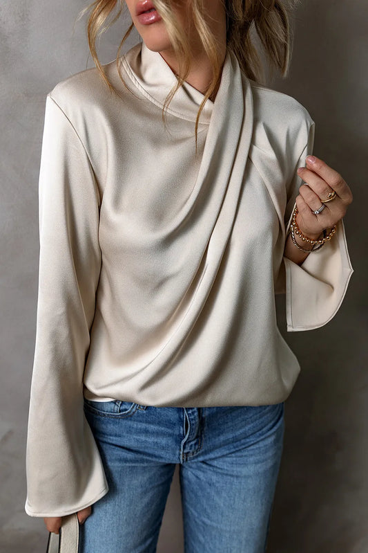 Cutout Ruched Long Sleeve BlouseFeatures: Basic style
Sheer: Opaque
Stretch: No stretch
Material composition: 100% polyester
Care instructions: Machine wash cold. Tumble dry low.
Imported
Product MCutout Ruched Long Sleeve BlouseCutout Ruched Long Sleeve Blouse