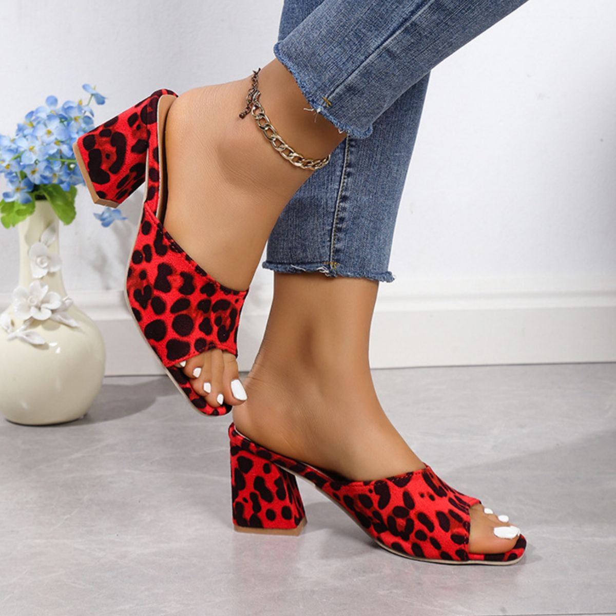 Leopard Block Heel Suede SandalsAdd a touch of sophistication to your style with these Leopard Block Heel Suede Sandals. Featuring a chic leopard print and soft suede finish, these block heel sandaLeopard Block Heel Suede SandalsShoesLeopard Block Heel Suede Sandals