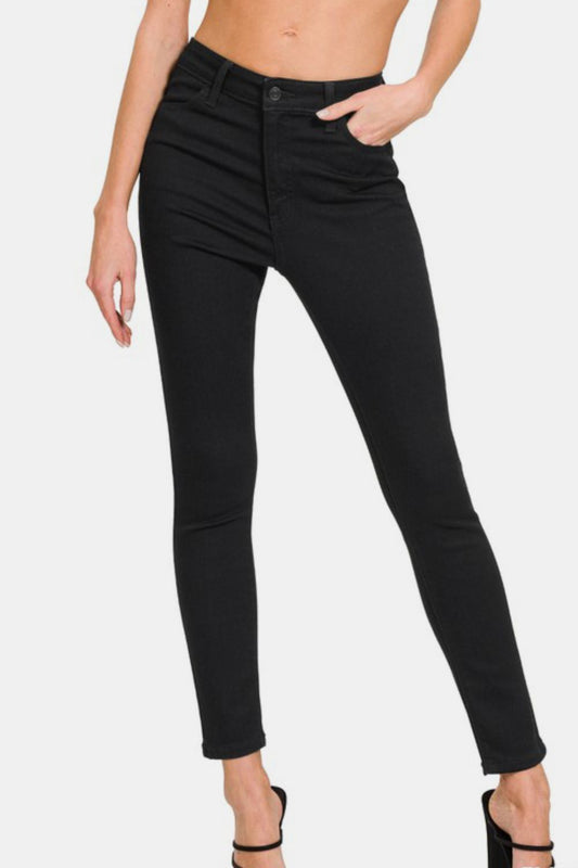 Zenana High Rise Skinny Jeans with PocketsThese high-waisted skinny jeans have a unique design and functional pockets that make it easy to wear them with a variety of tops. Slim-fit tailoring reveals curves,Zenana High Rise Skinny JeansZenana High Rise Skinny Jeans