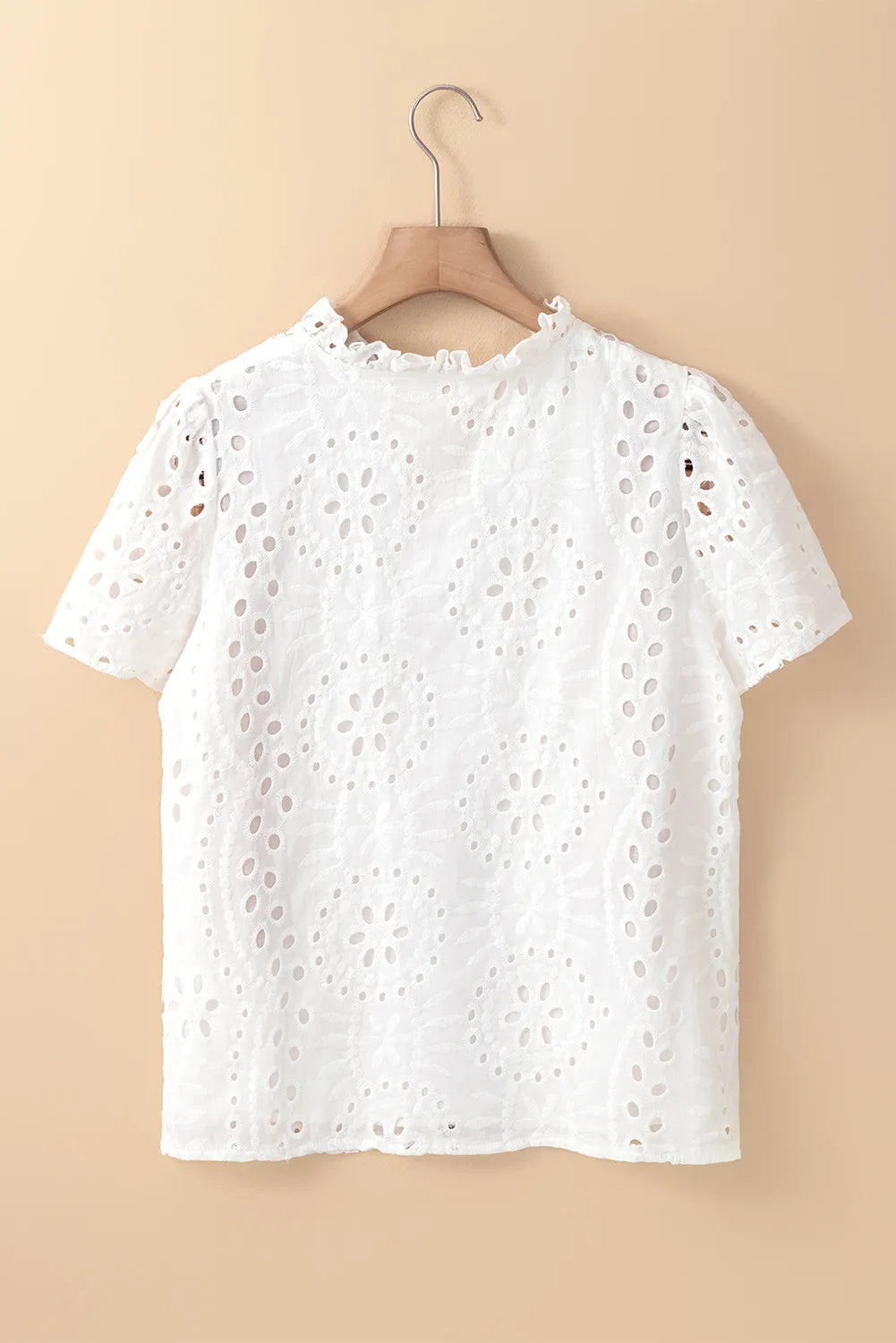 Eyelet Frill Short Sleeve BlouseFeatures: Eyelet
Sheer: Semi-sheer
Stretch: No stretch
Material composition: 100% cotton
Care instructions: Machine wash cold. Tumble dry low.
Imported
Product MeasuEyelet Frill Short Sleeve BlouseEyelet Frill Short Sleeve Blouse