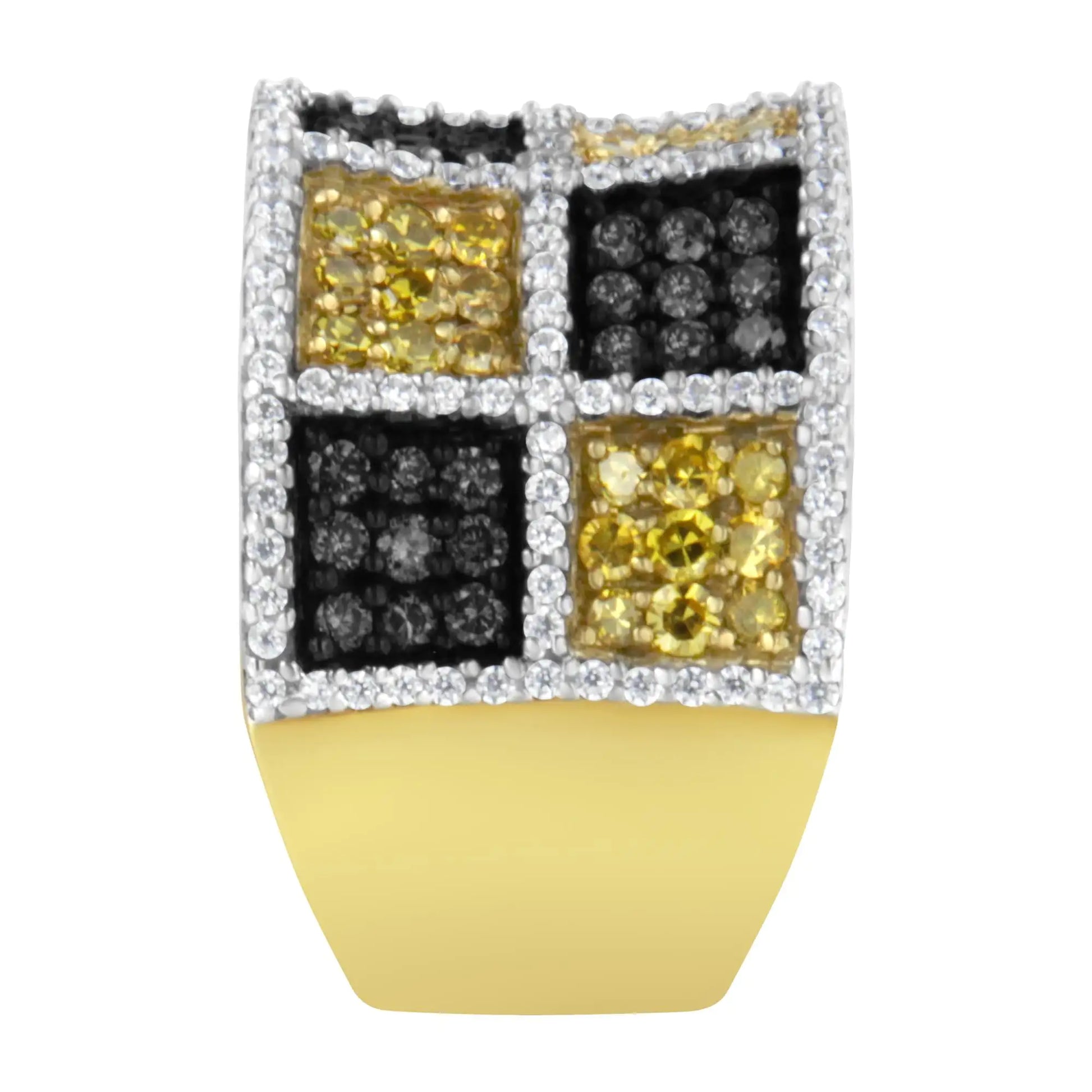 14KT Yellow Gold Champagne, Yellow and Round Diamond Band Ring (1 1/2 Refresh your accessory collection with this stunning diamond band, a perfect blend of vintage charm and modern elegance. Crafted from cool 14k yellow gold, this exqu14KT Yellow Gold Champagne Yellow14KT Yellow Gold Champagne Yellow