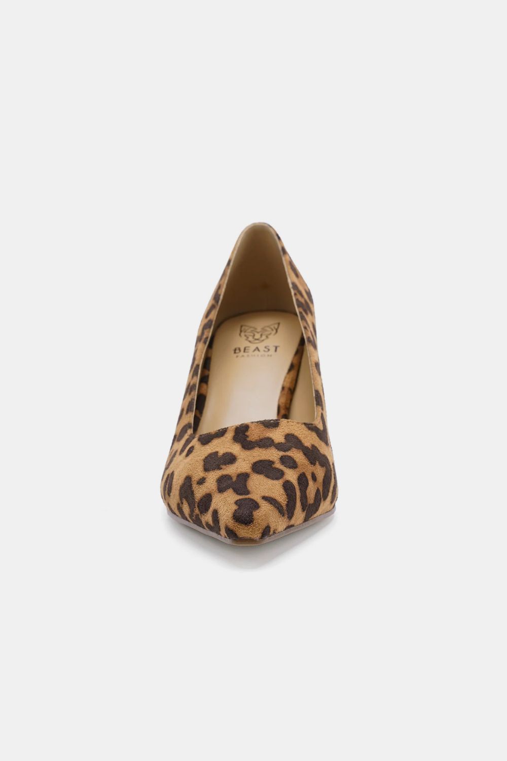 Beast Fashion Faux Suede Leopard Point Toe PumpsFaux Suede Leopard Point Toe Pumps are a fierce and stylish footwear choice. These pumps feature a faux suede material with a leopard print design, adding a bold andBeast Fashion Faux Suede Leopard Point Toe PumpsBeast Fashion Faux Suede Leopard Point Toe Pumps