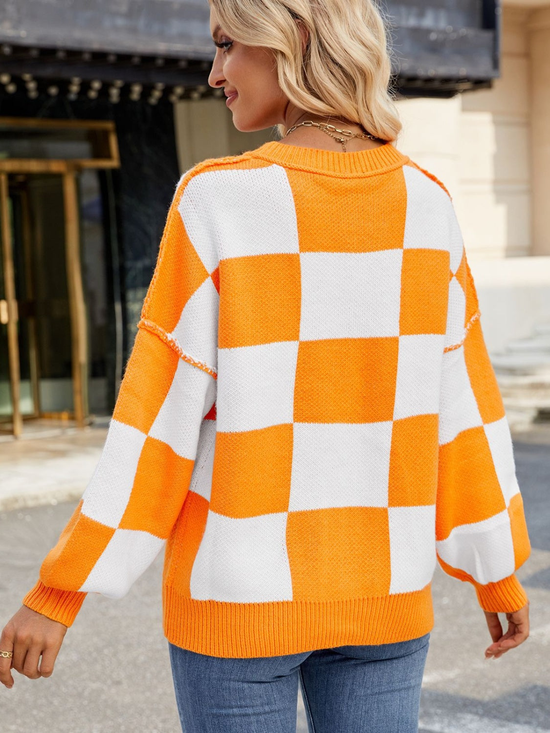 Checkered Round Neck Long Sleeve SweaterFeatures: Basic style
Stretch: Slightly stretchy
Material composition: 100% acrylic
Care instructions: Machine wash cold. Tumble dry low.
Imported
Product MeasuremenCheckered Round Neck Long Sleeve SweaterCoatsCheckered Round Neck Long Sleeve Sweater