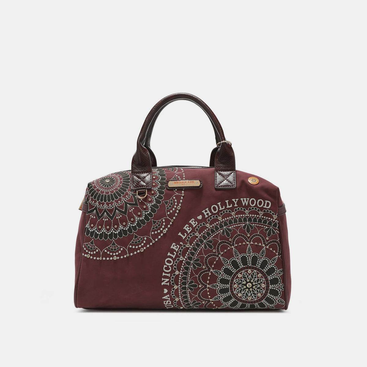 Nicole Lee USA rhinestone Decor Boston BagOur boston bag is ideal for daily use, offering a perfect size that combines both style and functionality. Its slouchy chic design, signature silhouette, and faux exNicole Lee USA rhinestone Decor Boston BagNicole Lee USA rhinestone Decor Boston Bag