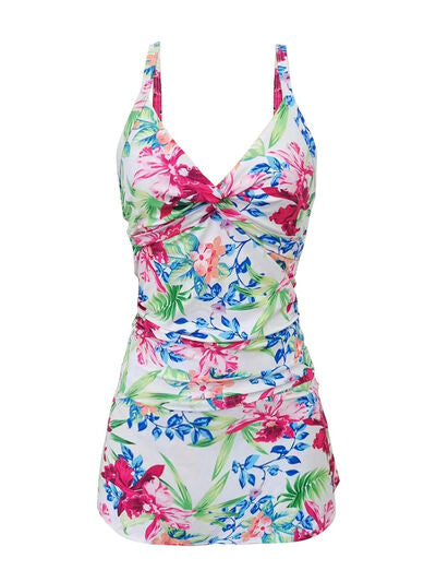 Printed Spaghetti Strap Top and Skirt Swim SetFeatures: Basic style
Number of pieces: Two-piece
Chest pad: Removable padding
Underwire: No underwire
Stretch: Stretchy
Material composition: 100% polyester
Care inPrinted Spaghetti Strap TopPrinted Spaghetti Strap Top