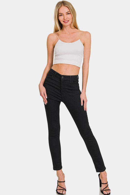 Zenana High Rise Skinny Jeans with PocketsThese high-waisted skinny jeans have a unique design and functional pockets that make it easy to wear them with a variety of tops. Slim-fit tailoring reveals curves,Zenana High Rise Skinny JeansZenana High Rise Skinny Jeans