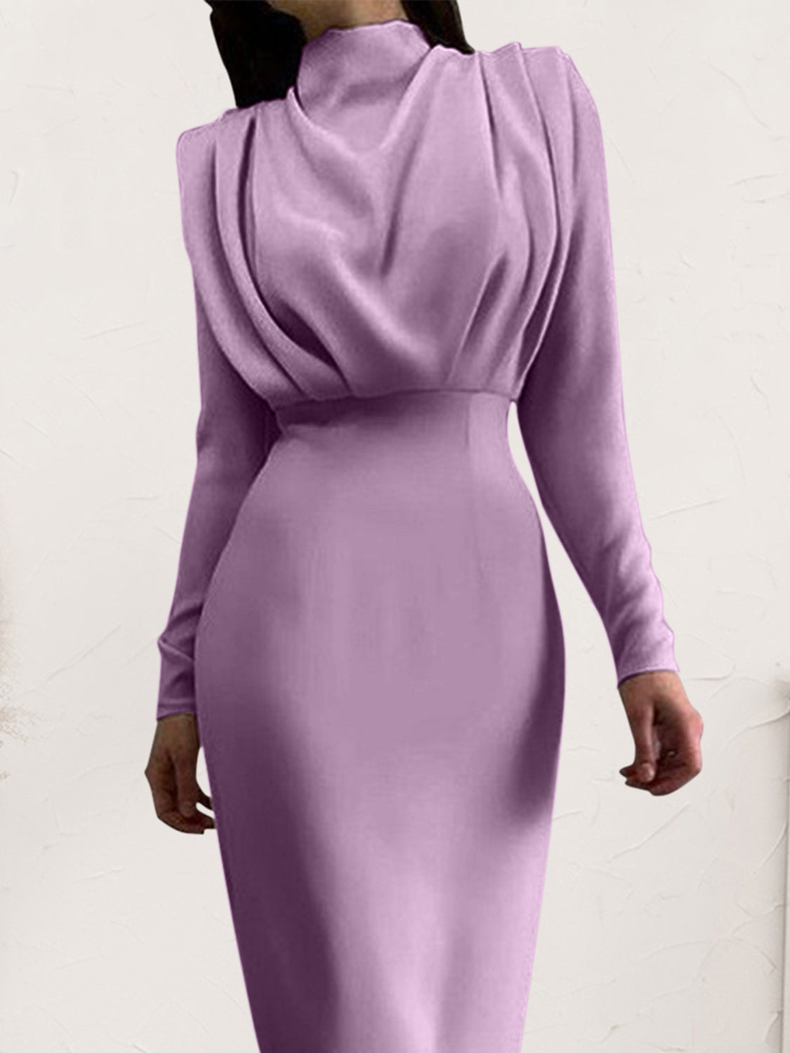 Ruched Turtleneck Long Sleeve DressFeatures: Ruched
Sheer: Opaque
Stretch: No stretch
Body: Not lined
Material composition: 100% Polyester
Care instructions: Machine wash cold. Tumble dry low.
ImporteRuched Turtleneck Long Sleeve DressRuched Turtleneck Long Sleeve Dress