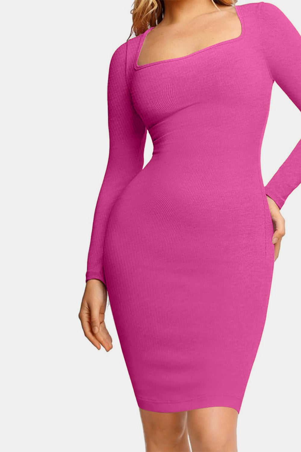 Basic Bae Full Size Built-In Shapewear Square Neck Long Sleeve DressFeatures: Basic style
Sheer: Opaque
Stretch: Highly stretchy
Body: Lined
Material composition: EXTERIOR : 92% modal, 8% spandex LINNING : 62% polyamide, 38% elastaneShapewear Square Neck Long Sleeve DressShapewear Square Neck Long Sleeve Dress