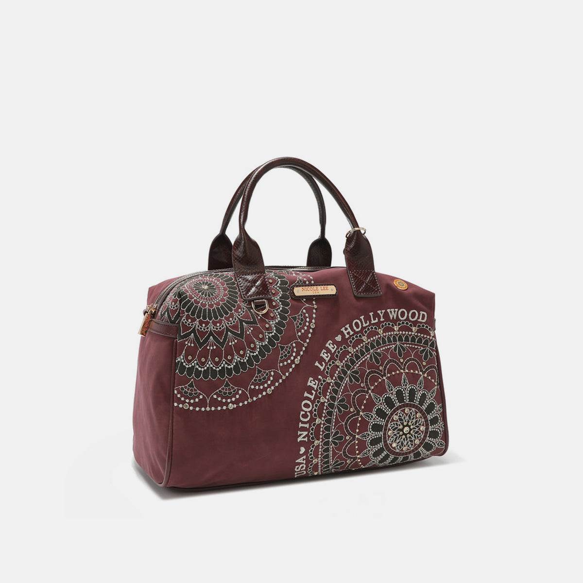 Nicole Lee USA rhinestone Decor Boston BagOur boston bag is ideal for daily use, offering a perfect size that combines both style and functionality. Its slouchy chic design, signature silhouette, and faux exNicole Lee USA rhinestone Decor Boston BagNicole Lee USA rhinestone Decor Boston Bag