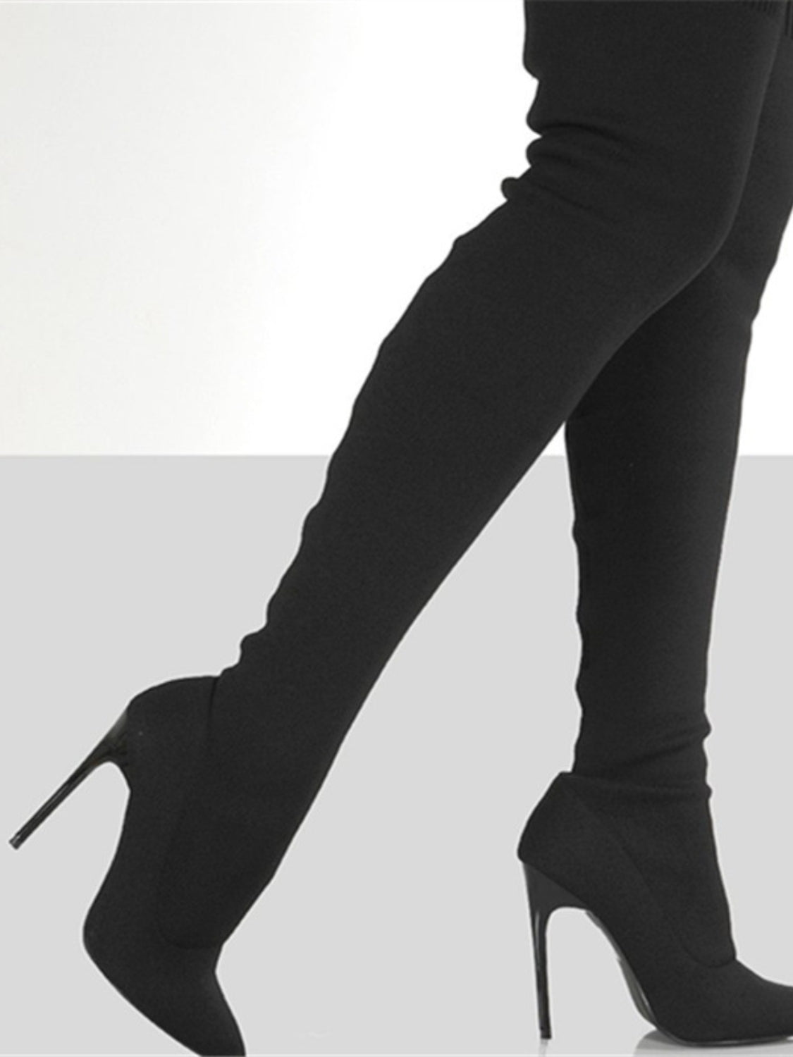 Point Toe Over Knee Stiletto BootsElevate your style with these stunning Pointed Toe Over-The-Knee Stiletto Boots. Designed to turn heads, these boots feature a sleek pointed toe and a high stiletto Knee Stiletto BootsKnee Stiletto Boots