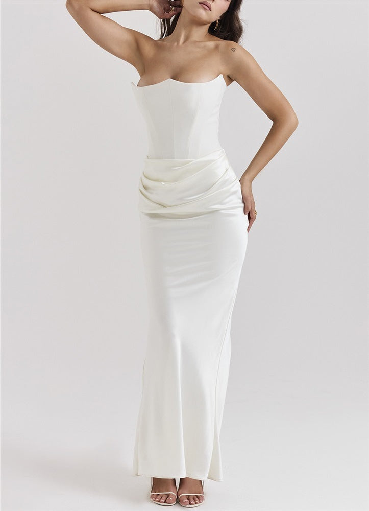 Slim Tube Top Backless Dress – Sexy Long Evening Party Gown