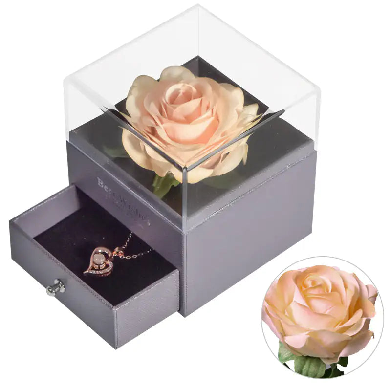 Jewelry Box Preserved Flower Rose Necklace Box