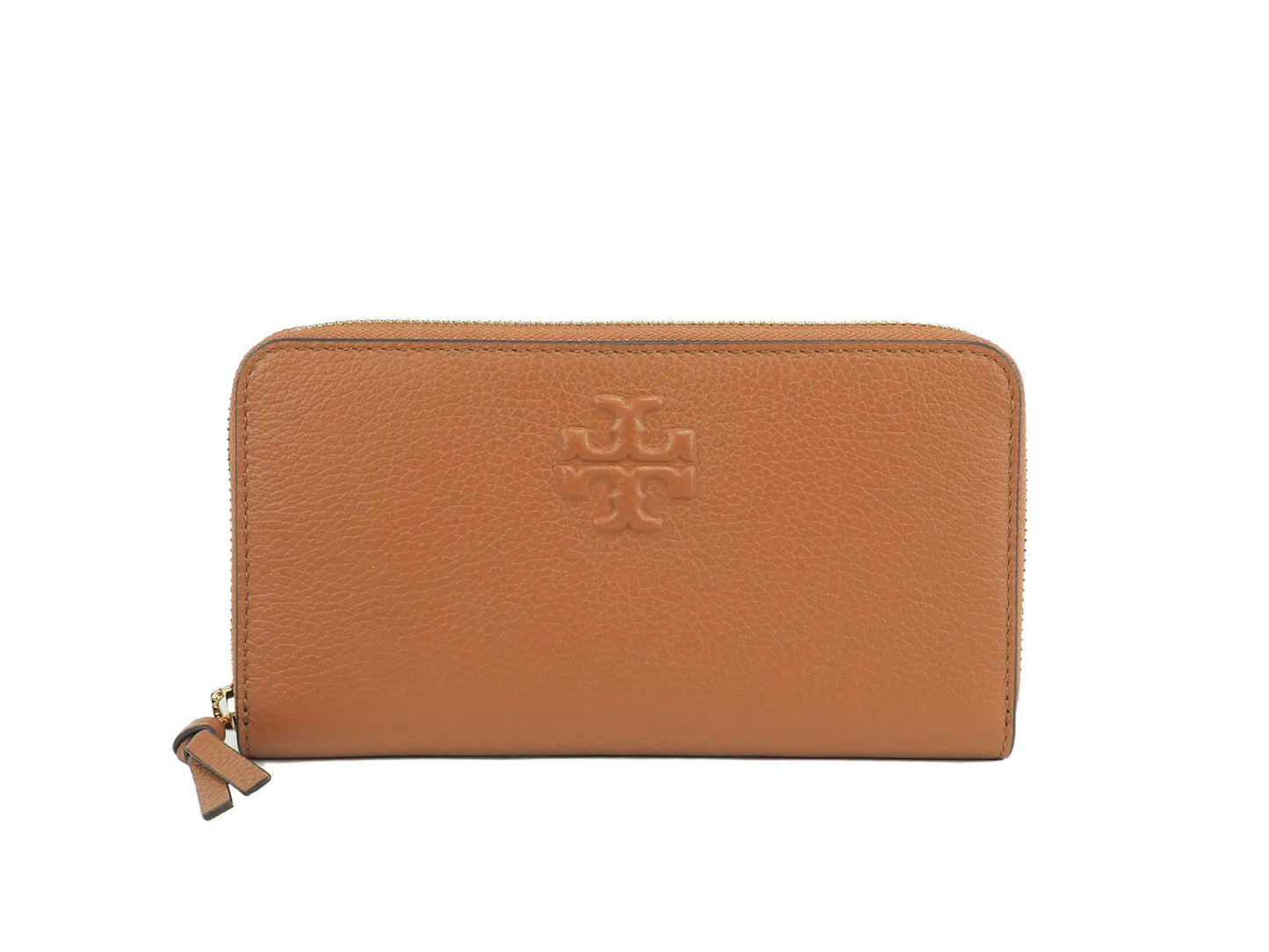 Tory Burch Thea Classic Tan Leather Zip Around Continental Clutch Wallet