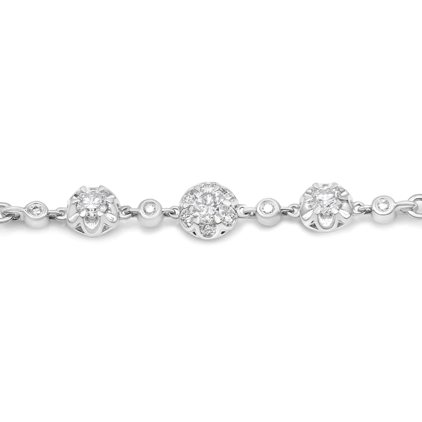 14K White Gold 3/4 Cttw Round Diamond Adjustable 7" to 9.5" Inch Bolo Be forever stylish in this glamorous diamond bolo bracelet for her! This bracelet features eye-catching round diamonds that bring on the dazzle in a total 3/4 cttw w9Bracelet9