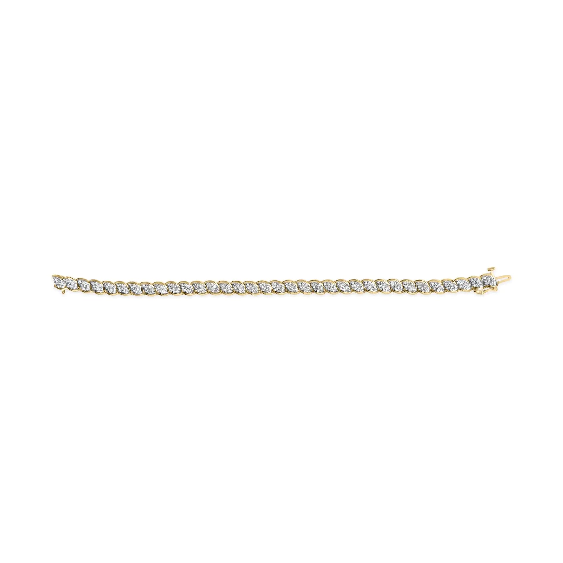 10K Yellow Gold Round-Cut Diamond Link BraceletIndulge in the epitome of elegance with our exquisite 10K Yellow Gold Bracelet. Crafted to perfection, this captivating piece features a dazzling array of 306 natura10K Yellow Gold Round-Cut Diamond Link BraceletBracelet10K Yellow Gold Round-Cut Diamond Link Bracelet