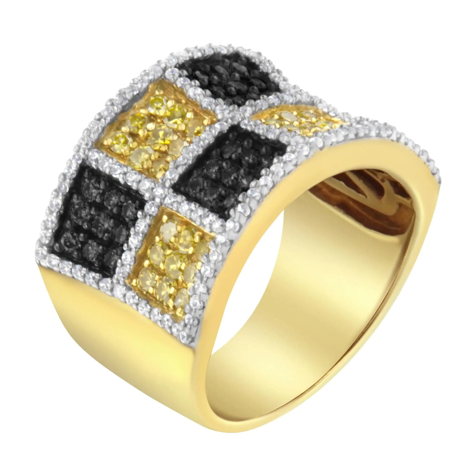 14KT Yellow Gold Champagne, Yellow and Round Diamond Band Ring (1 1/2 Refresh your accessory collection with this stunning diamond band, a perfect blend of vintage charm and modern elegance. Crafted from cool 14k yellow gold, this exqu14KT Yellow Gold Champagne Yellow14KT Yellow Gold Champagne Yellow