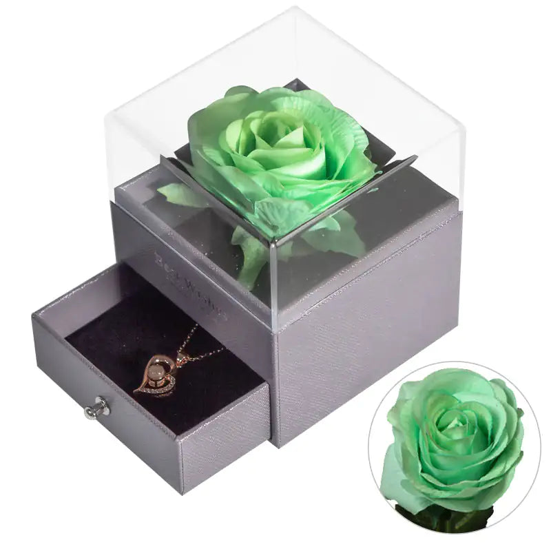 Jewelry Box Preserved Flower Rose Necklace Box