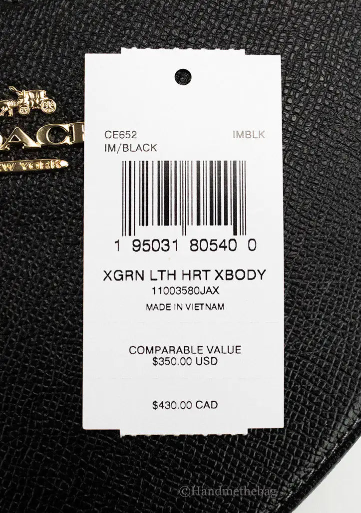 Coach Heart Small Black Crossgrain Leather Crossbody Handbag PurseShop the Coach (CE652) Heart Small Black Crossbody Handbag, a chic and compact design perfect for any occasion. Crafted with premium materials for elegance and functCoach Heart Small Black Crossgrain Leather Crossbody Handbag PurseCoach Heart Small Black Crossgrain Leather Crossbody Handbag Purse