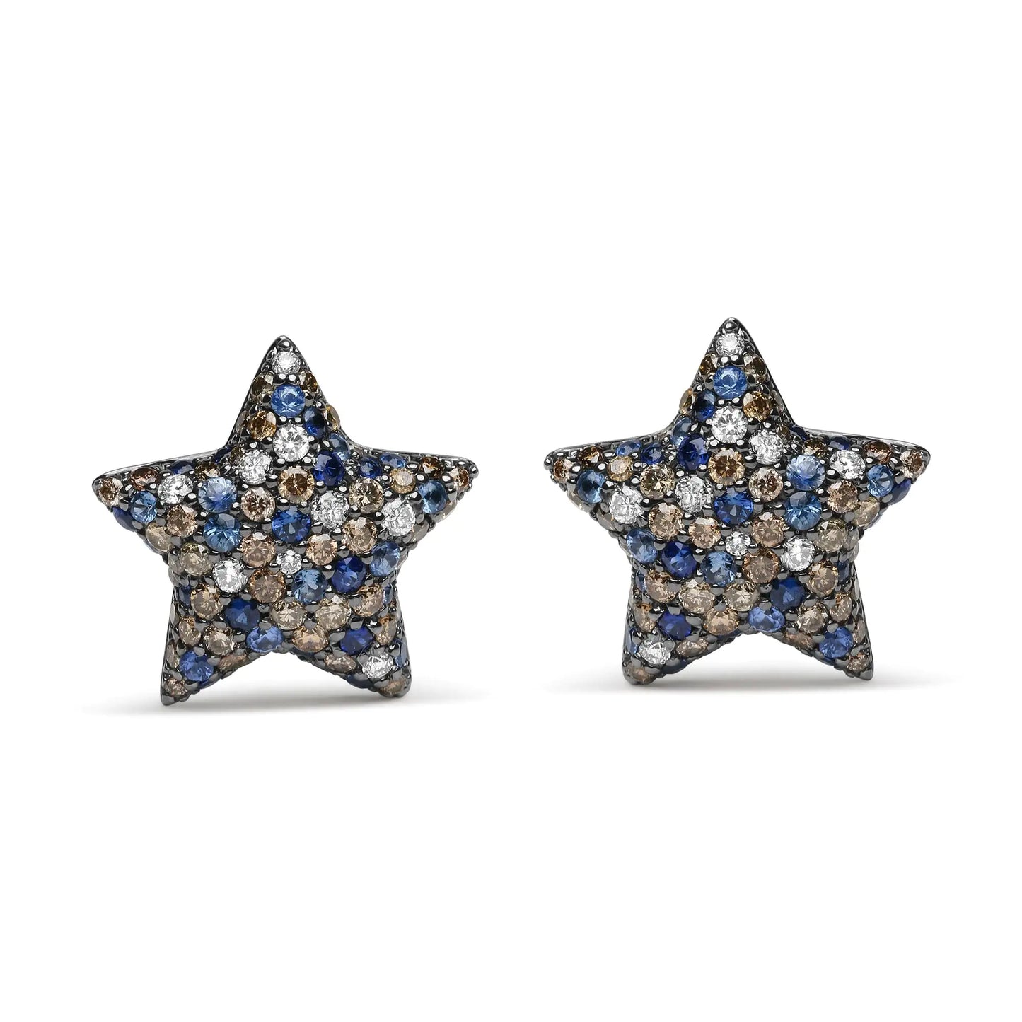 Black Rhodium Plated 18K White Gold 1.00 Cttw Diamond and Round Blue SGive your outfits the star treatment by pairing all of your favorite looks with these gorgeous black rhodium plated 18k white gold stud earrings. Showcasing a star sBlack Rhodium Plated 18K White Gold 1Black Rhodium Plated 18K White Gold 1