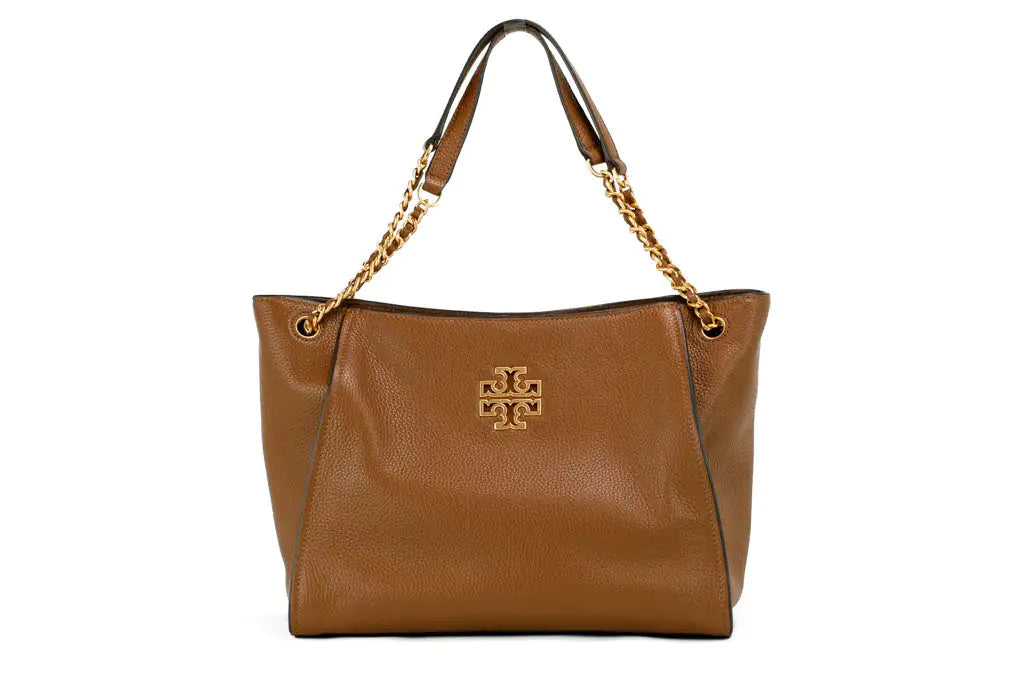 Tory Burch Britten Small Moose Pebbled Leather Slouchy Tote Handbag