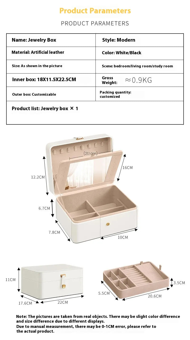 Clamshell Large Capacity Jewelry Box With Sandwich MirrorOrganize and Shine with the Clamshell Large Capacity Jewelry Box with Sandwich Mirror

Keep your jewelry collection beautifully organized and easily accessible with Clamshell Large Capacity Jewelry BoxJewelry BoxClamshell Large Capacity Jewelry Box