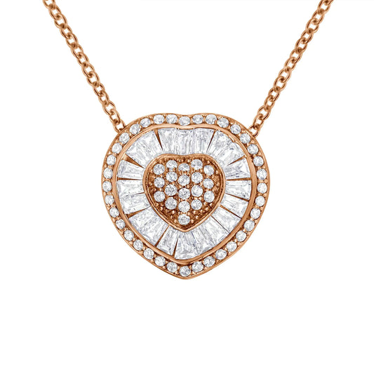 10K Rose Gold 1/2 CTW Diamond Heart Pendant Necklace – H-I Color, I1-IThis beautiful 10K rose gold heart pendant necklace features 1/2 carat total weight of diamonds, with H-I color and I1-I2 clarity. The elegant heart-shaped design is10K Rose Gold 1/2 CTW Diamond Heart Pendant Necklace –Necklace10K Rose Gold 1/2 CTW Diamond Heart Pendant Necklace –