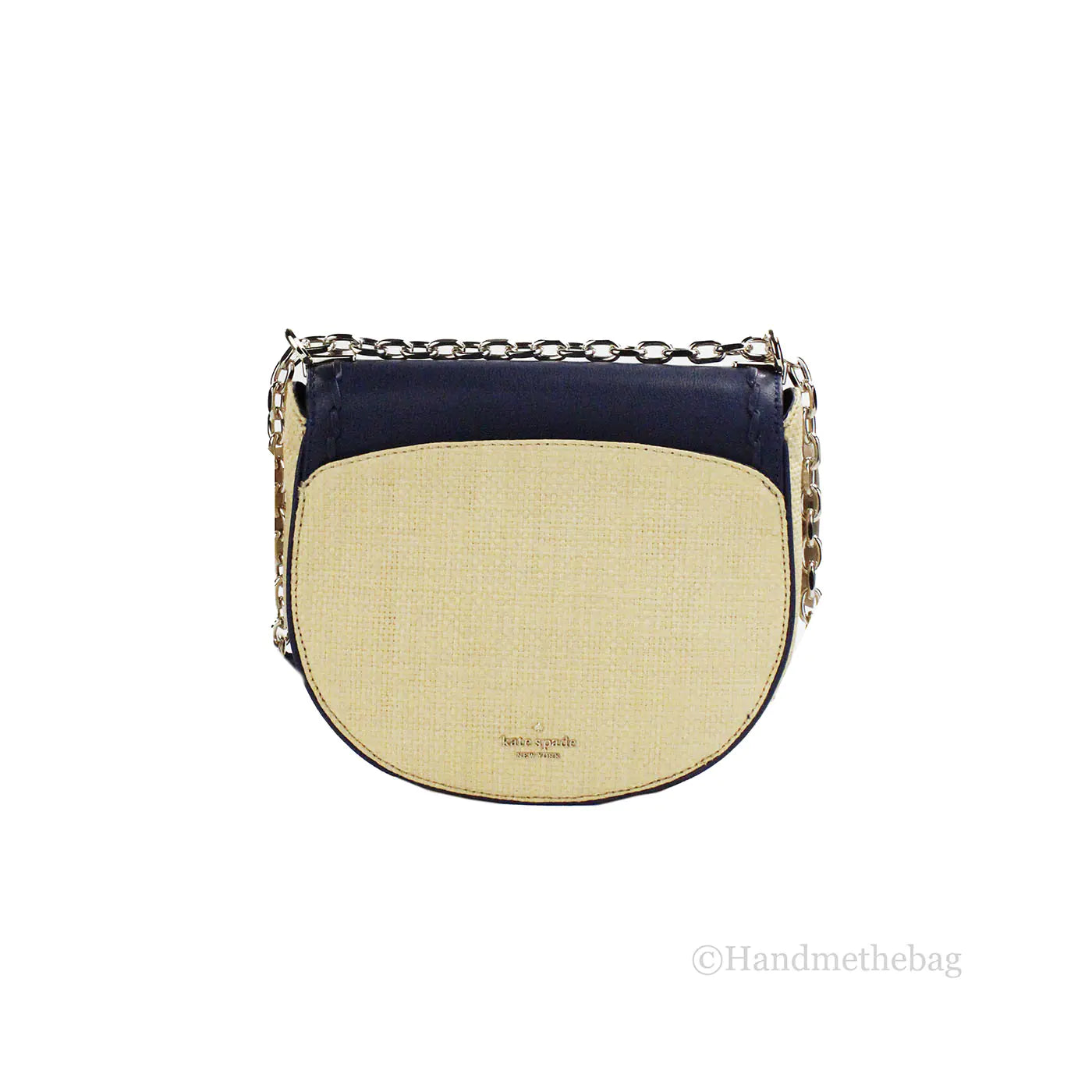 Kate Spade Robyn Straw Nightcap Leather Saddle Bag – Effortless Elegance